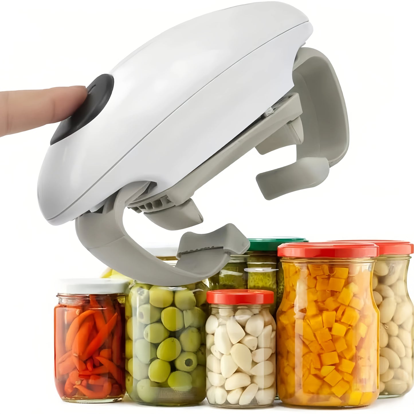 Electric Jar Opener for Seniors and Arthritic Hands | One-Touch Operation with Auto-Off Feature | High Torque, Battery-Powered (AA Batteries Required) | Ergonomic Design for Easy Use in Kitchens & Restaurants, Jar Opener Gripper father gift