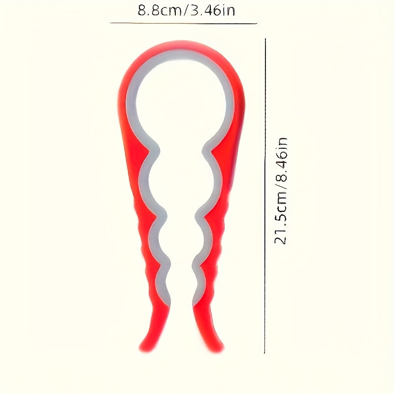 4-in-1 Ergonomic Can Opener for Easy Grip - Blue & Yellow Plastic Kitchen Tool, Ideal for Seniors and Arthritis Sufferers, Multi-Functional Jar Opener with Measurement Markings