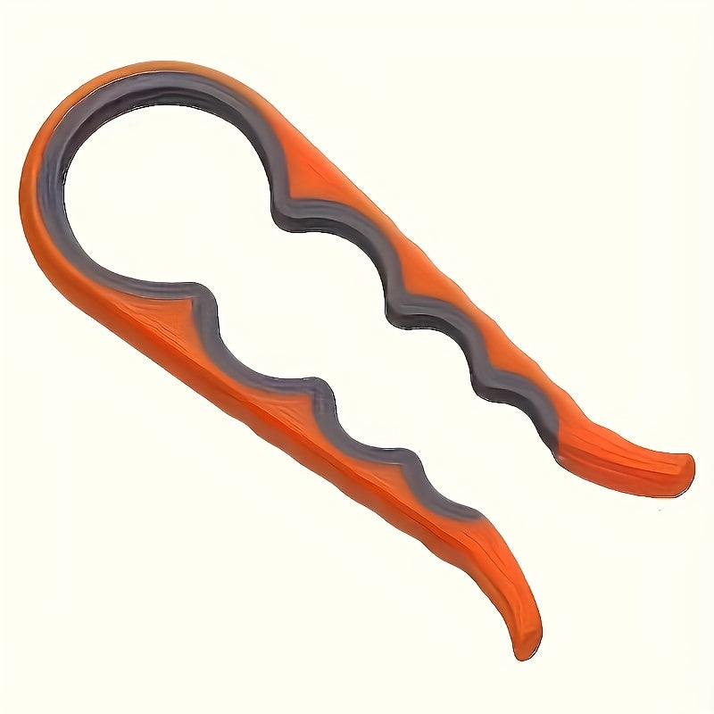 4-in-1 Ergonomic Can Opener for Easy Grip - Blue & Yellow Plastic Kitchen Tool, Ideal for Seniors and Arthritis Sufferers, Multi-Functional Jar Opener with Measurement Markings