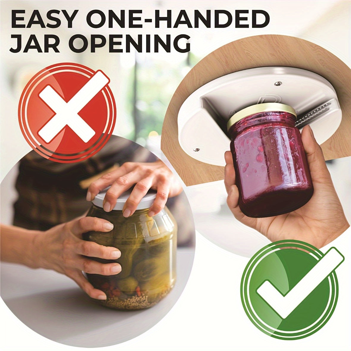 1pc Easy-Grip Manual Jar Opener for Elderly & Arthritis Relief - Ergonomic Handle, No Electricity Needed, Durable Plastic Kitchen Tool for Seniors, Safe & Convenient Jar Opener for Home Use