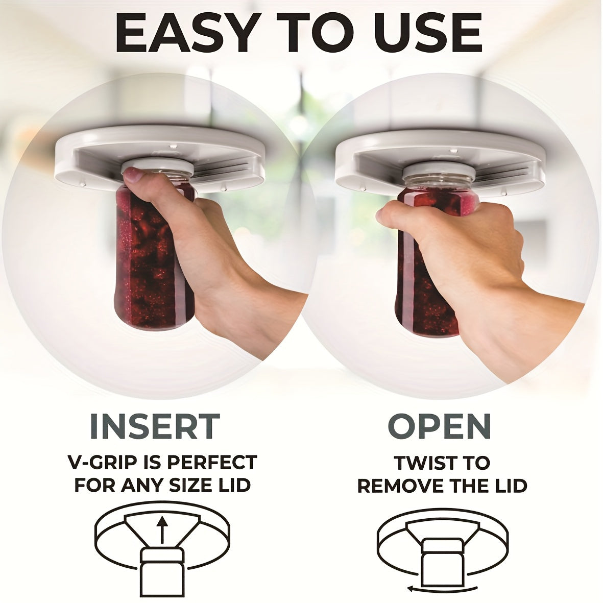 1pc Easy-Grip Manual Jar Opener for Elderly & Arthritis Relief - Ergonomic Handle, No Electricity Needed, Durable Plastic Kitchen Tool for Seniors, Safe & Convenient Jar Opener for Home Use