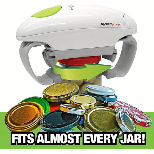 Electric Jar Opener for Seniors and Arthritic Hands | One-Touch Operation with Auto-Off Feature | High Torque, Battery-Powered (AA Batteries Required) | Ergonomic Design for Easy Use in Kitchens & Restaurants, Jar Opener Gripper father gift